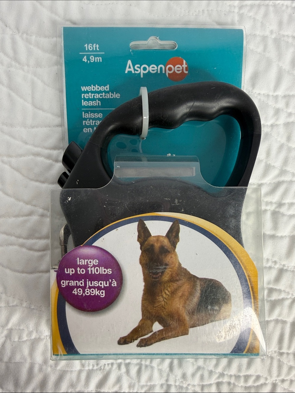 Large Retractable Dog Leash - Black